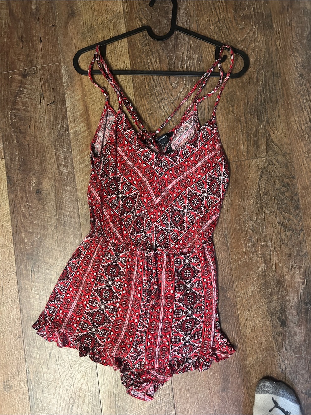 Forever 21 Red Paisley Print Romper